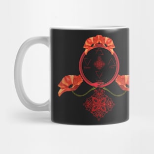 universal positive energy renewal in the elemental ouroboros poppies Mug